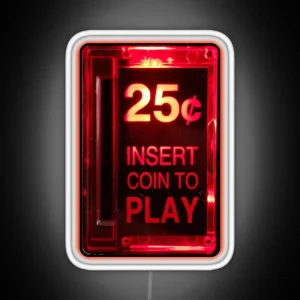 Classic Arcade Coin Slot RGB Neon Sign