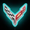 Vintage Classic Corvette Logo Illuminated Neon Sign for Car Enthusiasts
