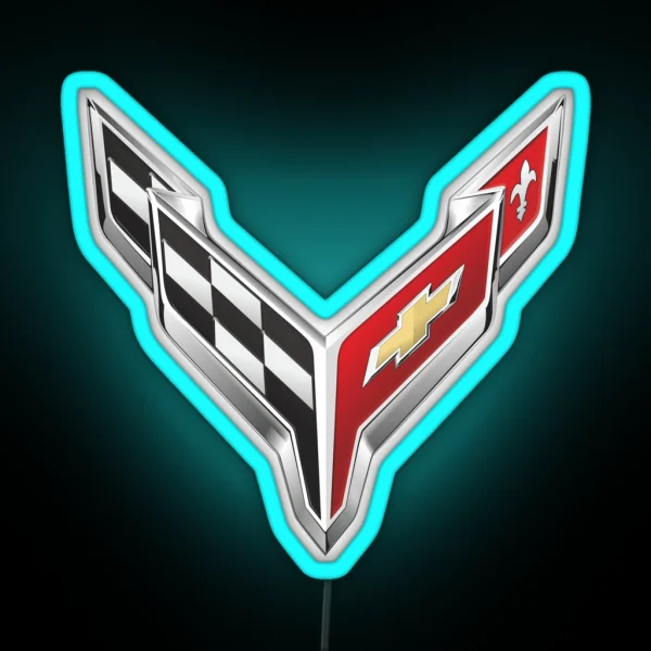 Classic Corvette Logo RGB Neon Sign