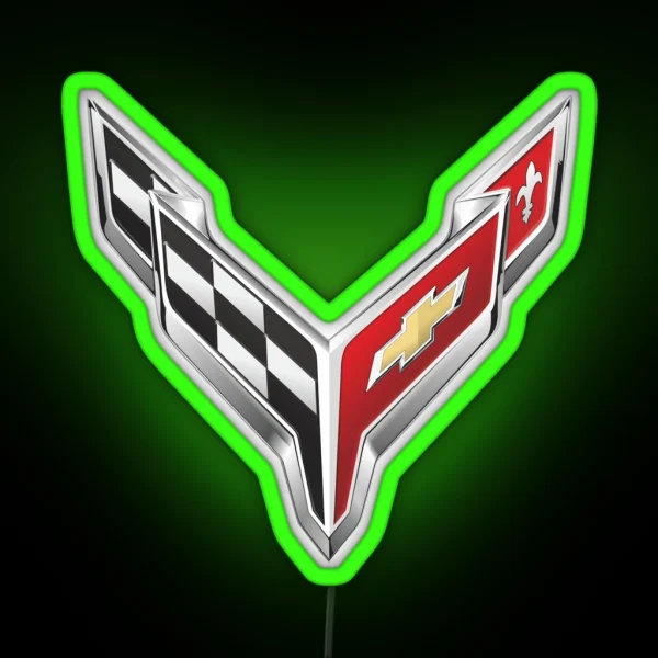 Classic Corvette Logo RGB Neon Sign