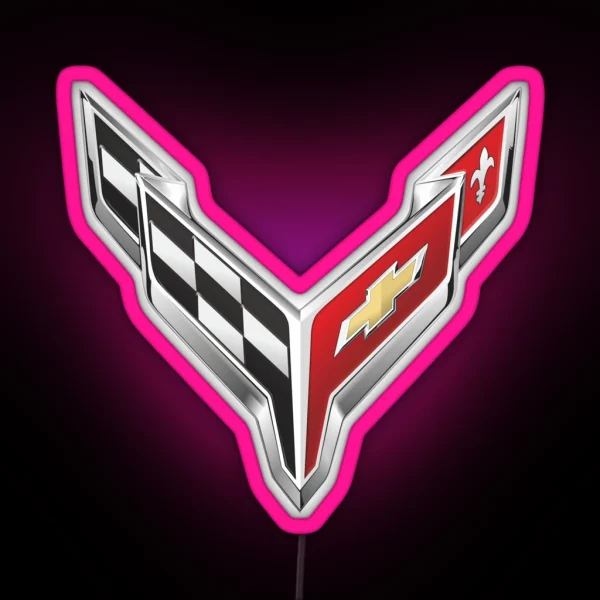 Classic Corvette Logo RGB Neon Sign