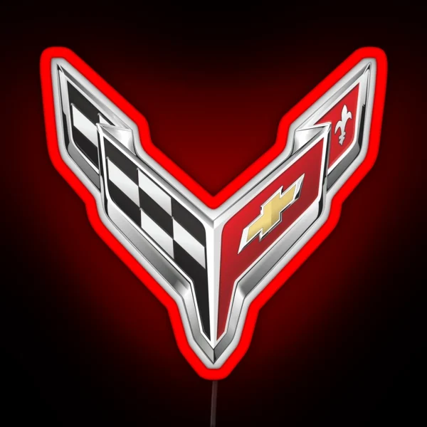 Classic Corvette Logo RGB Neon Sign