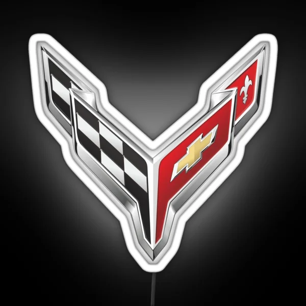 Classic Corvette Logo RGB Neon Sign