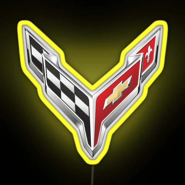 Classic Corvette Logo RGB Neon Sign
