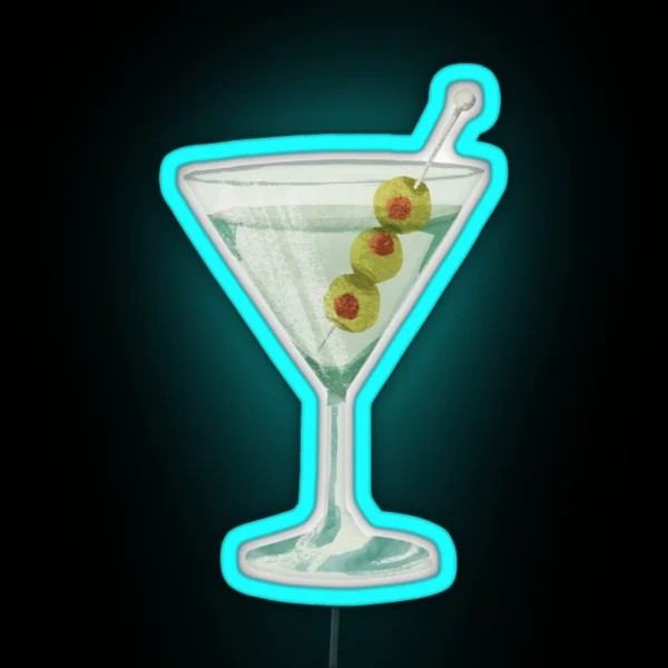 Classic Olive Martini Cocktail RGB Neon Sign