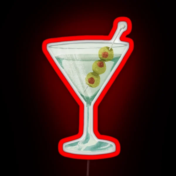 Classic Olive Martini Cocktail RGB Neon Sign