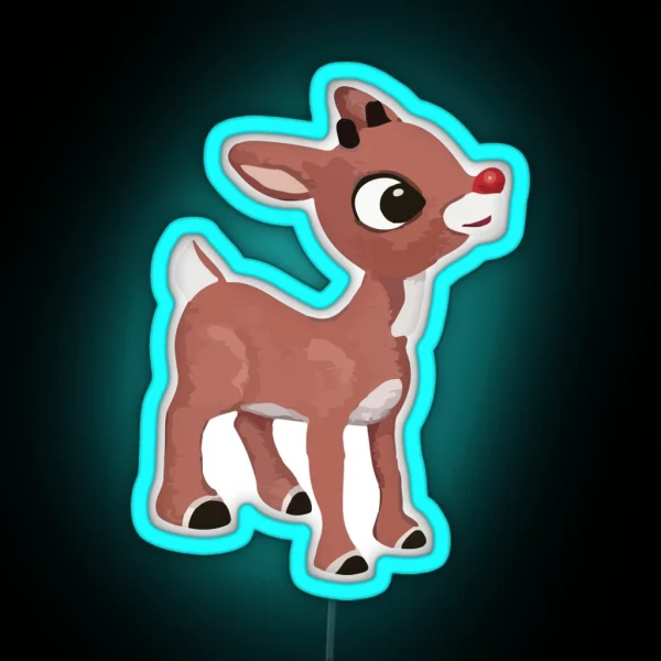 Classic Rudolph Graphicloveshop RGB Neon Sign