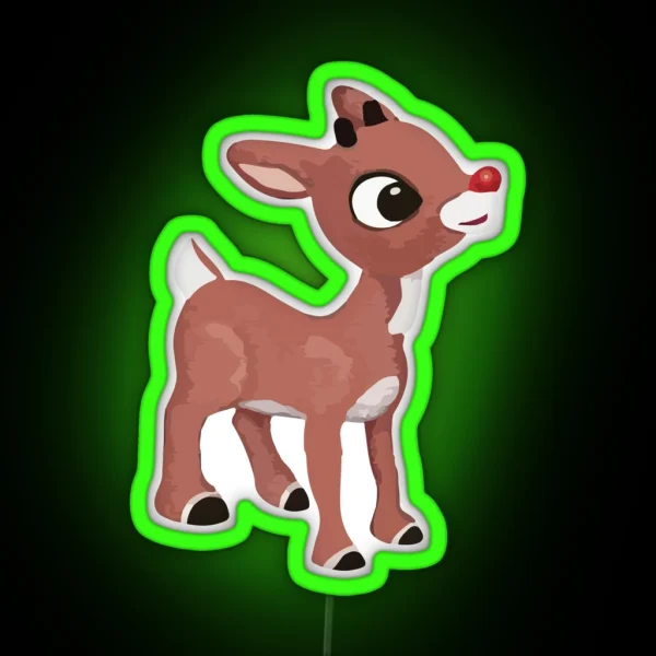 Classic Rudolph Graphicloveshop RGB Neon Sign