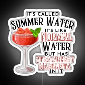 Classic Strawberry Margarita Cocktail Design With Fresh Basil Accent RGB Neon Sign