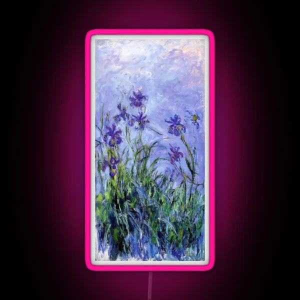 Claude Monet Lilac Irises 1914 RGB Neon Sign