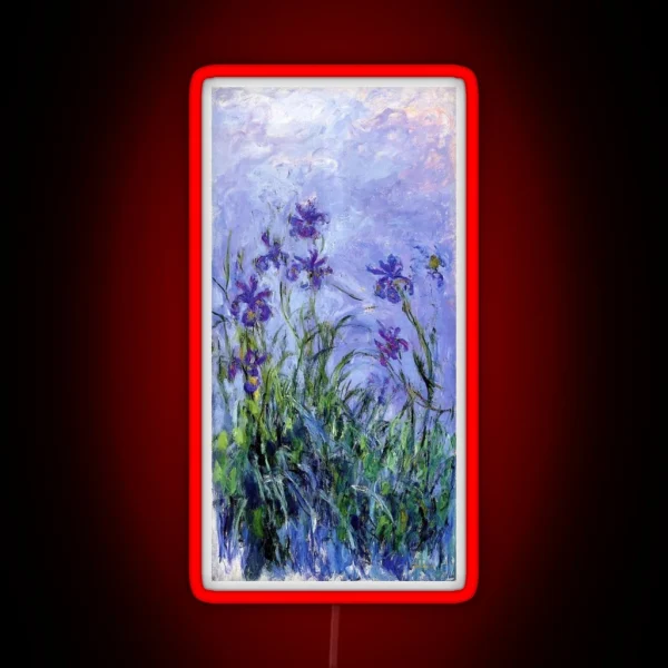 Claude Monet Lilac Irises 1914 RGB Neon Sign