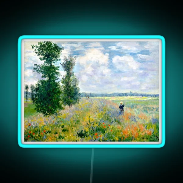 Claude Monet Poppy Field Argenteuil RGB Neon Sign