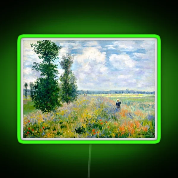 Claude Monet Poppy Field Argenteuil RGB Neon Sign