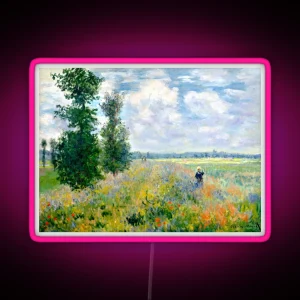 Claude Monet Poppy Field Argenteuil RGB Neon Sign