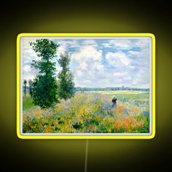 Claude Monet Poppy Field Argenteuil RGB Neon Sign