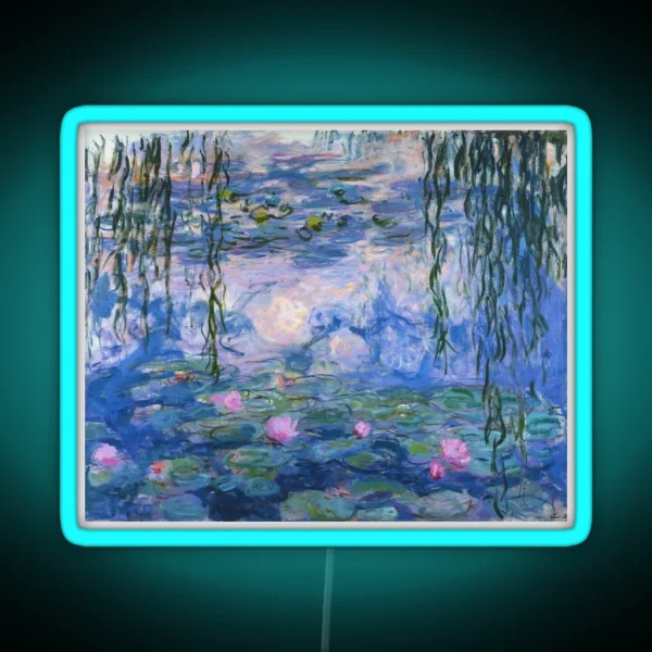 Claude Monet Water Lilies RGB Neon Sign