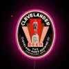 Bright vibrant RGB LED sign celebrating Clevelander's craft home brewing culture