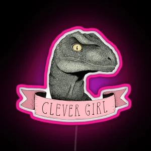 Clever Girl Raptor Dinosaur RGB Neon Sign