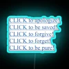 Vibrant RGB Neon Wall Sign for Home Decor and Forgiveness Reminder
