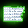 Vibrant RGB Neon Sign of Forgiveness and Redemption Illuminates Spaces