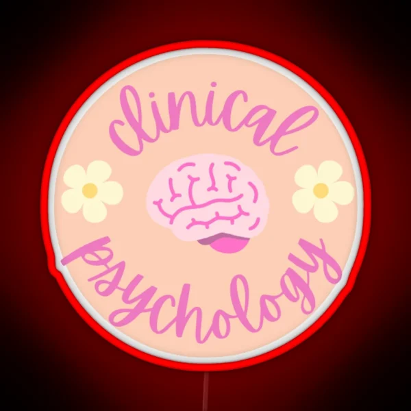 Clinical Psychology Brain And Flowers RGB Neon Sign