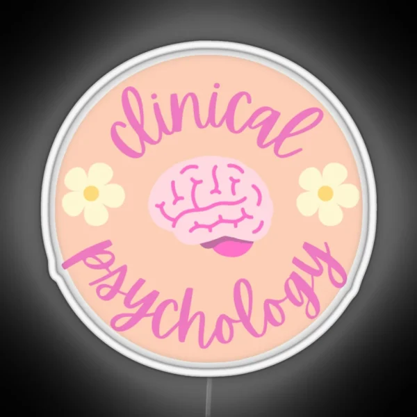 Clinical Psychology Brain And Flowers RGB Neon Sign