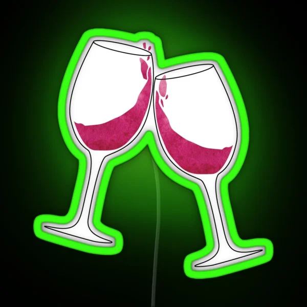 Clinking Wine Glasses RGB Neon Sign