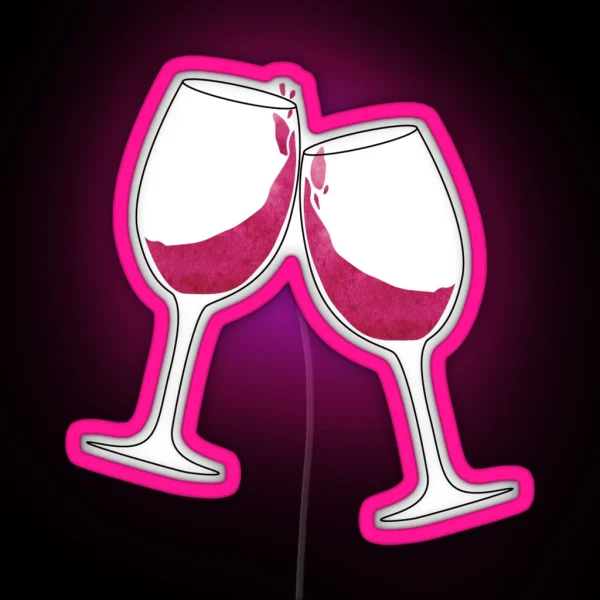 Clinking Wine Glasses RGB Neon Sign