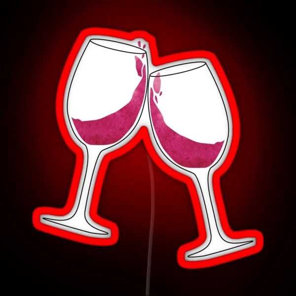 Clinking Wine Glasses RGB Neon Sign