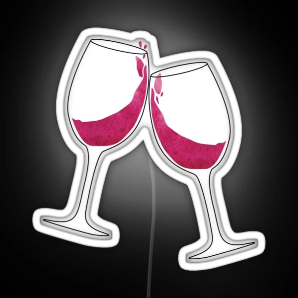 Clinking Wine Glasses RGB Neon Sign