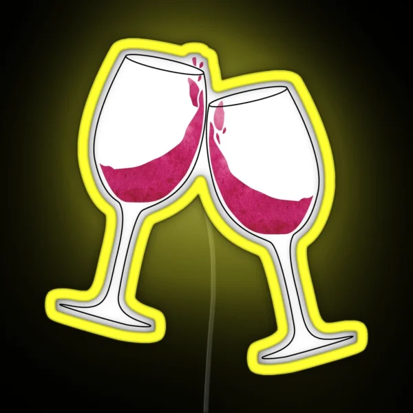 Clinking Wine Glasses RGB Neon Sign