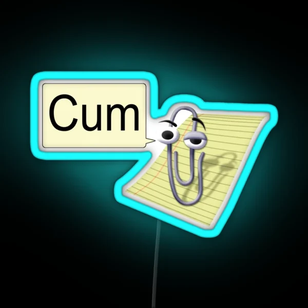 Clippy Cum RGB Neon Sign