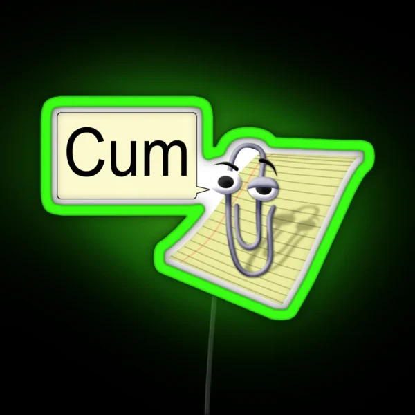 Clippy Cum RGB Neon Sign