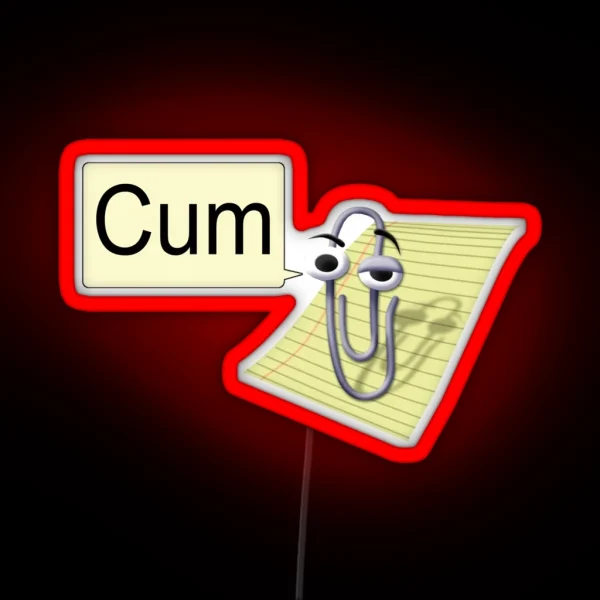 Clippy Cum RGB Neon Sign