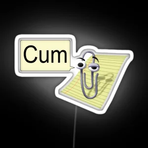 Clippy Cum RGB Neon Sign