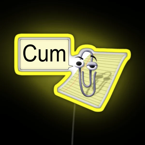 Clippy Cum RGB Neon Sign