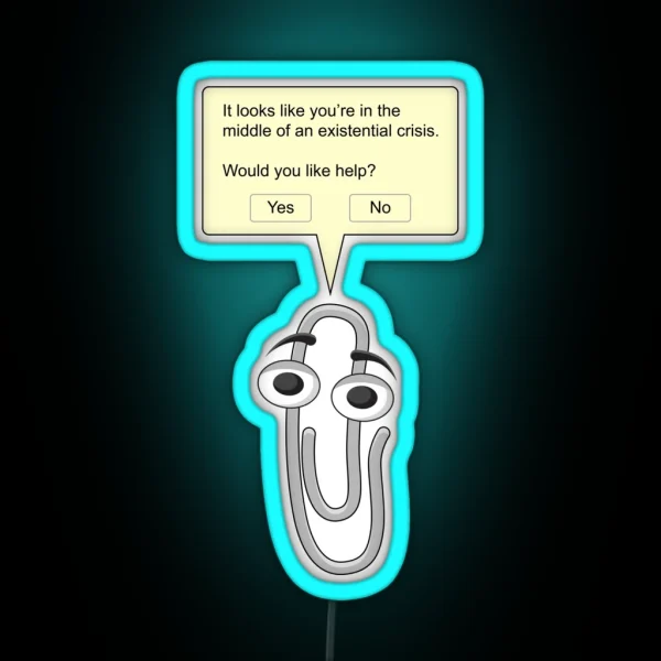 Clippy Existential Crisis RGB Neon Sign