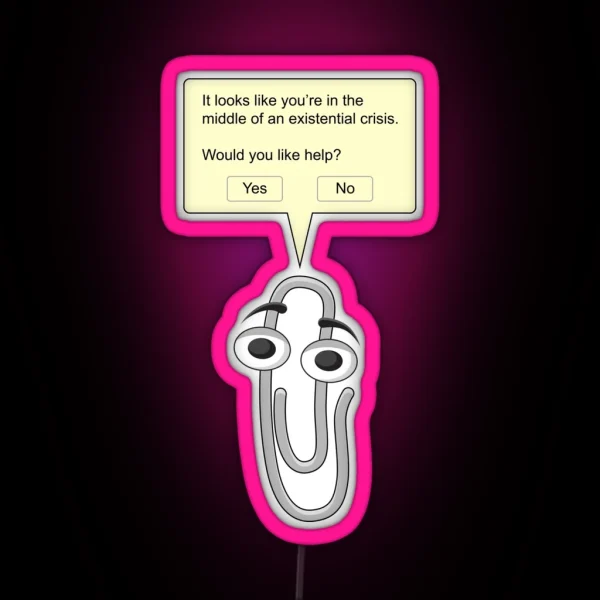 Clippy Existential Crisis RGB Neon Sign
