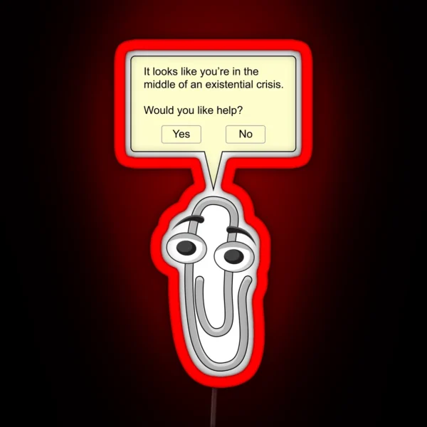 Clippy Existential Crisis RGB Neon Sign