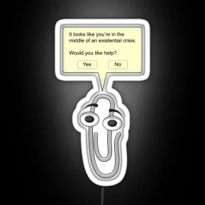 Clippy Existential Crisis RGB Neon Sign