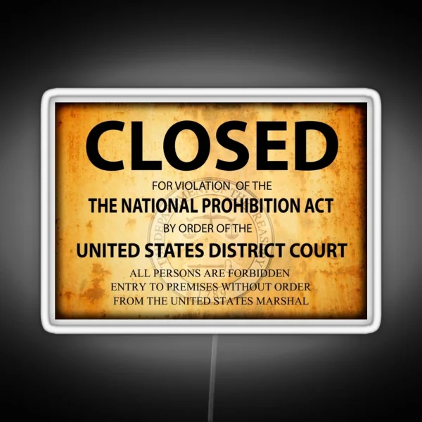 CLOSED Sign For PROHIBITION Violation RGB Neon Sign