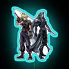 Neon Cloud City inspired Sephiroth themed bedroom wall decor lighting