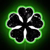 Vibrant Rainbow Clover Sign with Color-Changing RGB LED Lighting Features