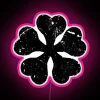 Vibrant Clovers lit up with colorful RGB neon glow accents.