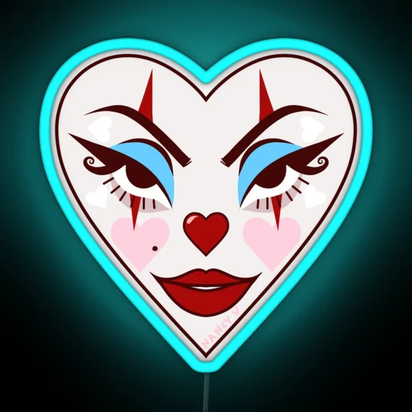 Clown Heart RGB Neon Sign
