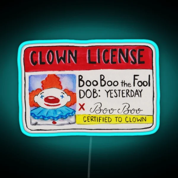 Clown License RGB Neon Sign