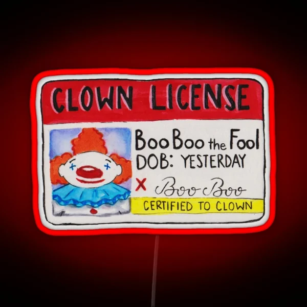 Clown License RGB Neon Sign