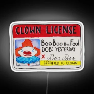 Clown License RGB Neon Sign