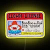 Color Changing Clown License Plate RGB Neon Sign for Interior Decor