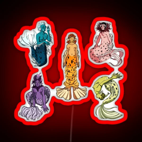 Clown Mermaids Pack RGB Neon Sign